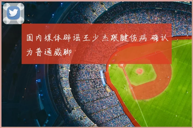 国内媒体辟谣王少杰跟腱伤病 确认为普通崴脚